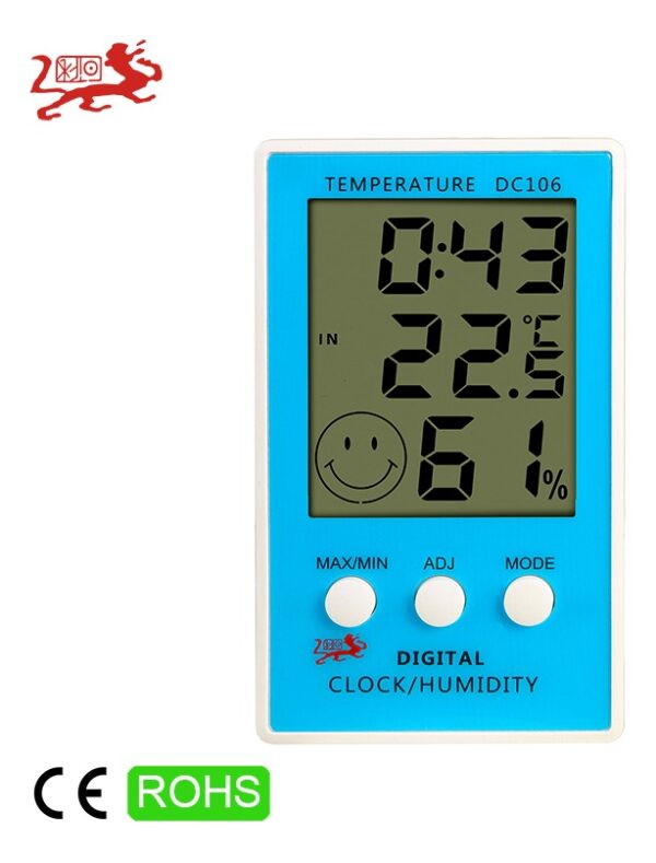 Termometro Higrometro Digital Ambiental Max.Min, Reloj kt908
