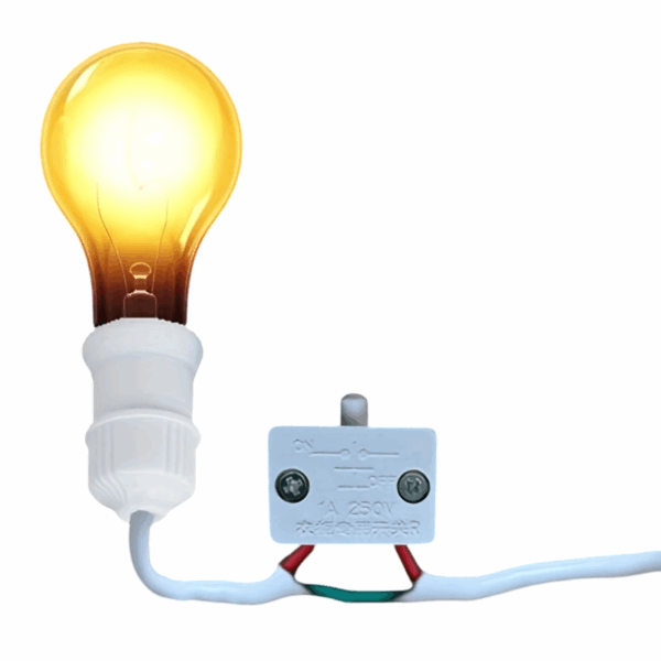 • Interruptor tipo pulsador de luz de armario • Corriente: 1 A • Material: Plástico