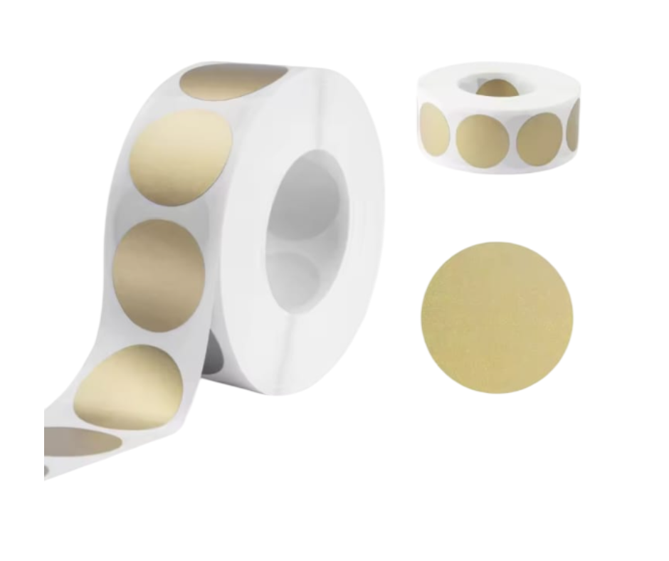 Pack De 300 Pegatinas Rascables Doradas – Etiquetas Adhesivas De 25 Mm Para Rascar Y Ganar
