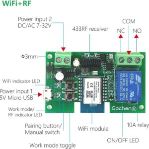 Relé Wifi RF 1 Canal De Apertura De Puerta